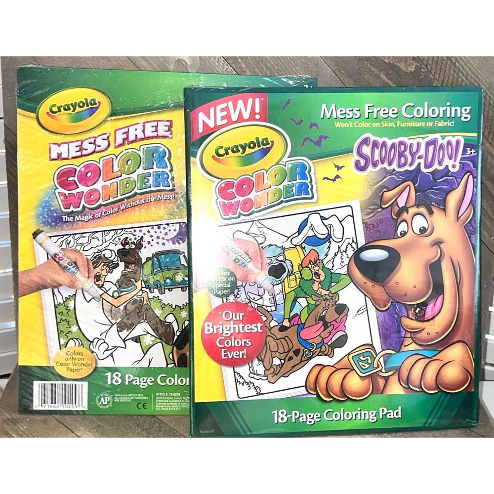 Set Of 2 Crayola Color Wonder Coloring Pad-Mess Free Scooby Doo
